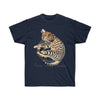 Bengal Cat Napping Kitten Comic Style Art Dark Unisex Ultra Cotton Tee Navy / S T-Shirt