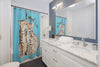 Bengal Cats Love Blue Ink Watercolor Shower Curtain Home Decor