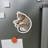 Bengal Kitten Napping Comic Style Crosshatching Die-Cut Magnets Home Decor