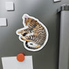 Bengal Kitten Napping Comic Style Crosshatching Die-Cut Magnets Home Decor