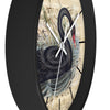 Black Swan Music Vintage Chic Art Wall Clock Home Decor