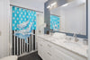 Blue Humpback Whales Polka Dots Stripes Chic Shower Curtain Home Decor