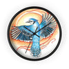 Blue Jay As A Phoenix Ink Art Wall Clock Black / 10 Home Decor