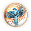 Blue Jay As A Phoenix Ink Art Wall Clock Home Decor