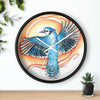 Blue Jay As A Phoenix Ink Art Wall Clock Home Decor