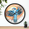 Blue Jay As A Phoenix Ink Art Wall Clock Home Decor