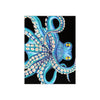 Blue Kraken Octopus On Black Ink Art Ceramic Photo Tile Home Decor