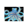 Blue Kraken Octopus On Black Ink Art Ceramic Photo Tile Home Decor