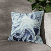 Blue Octopus Algae Watercolor Art Spun Polyester Square Pillow Case 14 × Home Decor