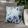 Blue Octopus Algae Watercolor Art Spun Polyester Square Pillow Case 16 × Home Decor