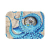 Blue Octopus Compass Vintage Map Nautical Art Bath Mat 24’ × 17’ Home Decor