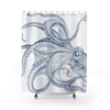 Blue Octopus Dance Ink Art Shower Curtain 71 × 74 Home Decor