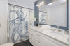 Blue Octopus Dance Ink Art Shower Curtain Home Decor