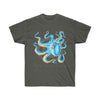 Blue Octopus Ink Art Dark Unisex Ultra Cotton Tee Charcoal / S T-Shirt