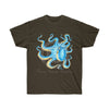 Blue Octopus Ink Art Dark Unisex Ultra Cotton Tee Chocolate / S T-Shirt