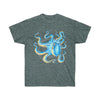 Blue Octopus Ink Art Dark Unisex Ultra Cotton Tee Heather / S T-Shirt