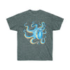 Blue Octopus Ink Art Dark Unisex Ultra Cotton Tee Heather / S T-Shirt