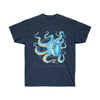 Blue Octopus Ink Art Dark Unisex Ultra Cotton Tee Navy / S T-Shirt
