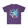 Blue Octopus Ink Art Dark Unisex Ultra Cotton Tee Purple / S T-Shirt