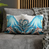 Blue Octopus Ink White Art Spun Polyester Square Pillow Case Home Decor