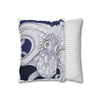 Blue Octopus Kraken Tentacles Ink Art Spun Polyester Square Pillow Case Home Decor