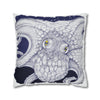 Blue Octopus Kraken Tentacles Ink Art Spun Polyester Square Pillow Case Home Decor
