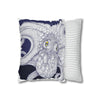 Blue Octopus Kraken Tentacles Ink Art Spun Polyester Square Pillow Case Home Decor