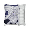 Blue Octopus Kraken Tentacles Ink Art Spun Polyester Square Pillow Case Home Decor