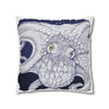 Blue Octopus Kraken Tentacles Ink Art Spun Polyester Square Pillow Case Home Decor