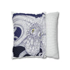 Blue Octopus Kraken Tentacles Ink Art Spun Polyester Square Pillow Case Home Decor