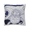 Blue Octopus Kraken Tentacles Ink Art Spun Polyester Square Pillow Case Home Decor