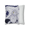 Blue Octopus Kraken Tentacles Ink Art Spun Polyester Square Pillow Case Home Decor