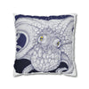 Blue Octopus Kraken Tentacles Ink Art Spun Polyester Square Pillow Case Home Decor