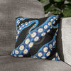 Blue Octopus Kraken Tentacles Ink Black Art Spun Polyester Square Pillow Case 14 × Home Decor