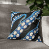 Blue Octopus Kraken Tentacles Ink Black Art Spun Polyester Square Pillow Case 16 × Home Decor