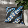 Blue Octopus Kraken Tentacles Ink Black Art Spun Polyester Square Pillow Case 18 × Home Decor