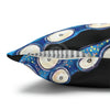 Blue Octopus Kraken Tentacles Ink Black Art Spun Polyester Square Pillow Case Home Decor