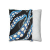 Blue Octopus Kraken Tentacles Ink Black Art Spun Polyester Square Pillow Case Home Decor