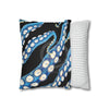 Blue Octopus Kraken Tentacles Ink Black Art Spun Polyester Square Pillow Case Home Decor