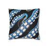 Blue Octopus Kraken Tentacles Ink Black Art Spun Polyester Square Pillow Case Home Decor