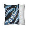 Blue Octopus Kraken Tentacles Ink Black Art Spun Polyester Square Pillow Case Home Decor