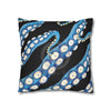 Blue Octopus Kraken Tentacles Ink Black Art Spun Polyester Square Pillow Case Home Decor