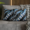 Blue Octopus Kraken Tentacles Ink Black Art Spun Polyester Square Pillow Case Home Decor