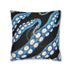 Blue Octopus Kraken Tentacles Ink Black Art Spun Polyester Square Pillow Case Home Decor