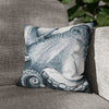 Blue Octopus Kraken Tentacles Watercolor Black Ink Art Spun Polyester Square Pillow Case 14 × Home