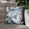 Blue Octopus Kraken Tentacles Watercolor Black Ink Art Spun Polyester Square Pillow Case 16 × Home