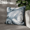 Blue Octopus Kraken Tentacles Watercolor Black Ink Art Spun Polyester Square Pillow Case 18 × Home