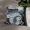 Blue Octopus Kraken Tentacles Watercolor Dark Art Spun Polyester Square Pillow Case 14 × Home Decor