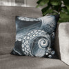 Blue Octopus Kraken Tentacles Watercolor Dark Art Spun Polyester Square Pillow Case 16 × Home Decor