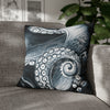 Blue Octopus Kraken Tentacles Watercolor Dark Art Spun Polyester Square Pillow Case 20 × Home Decor